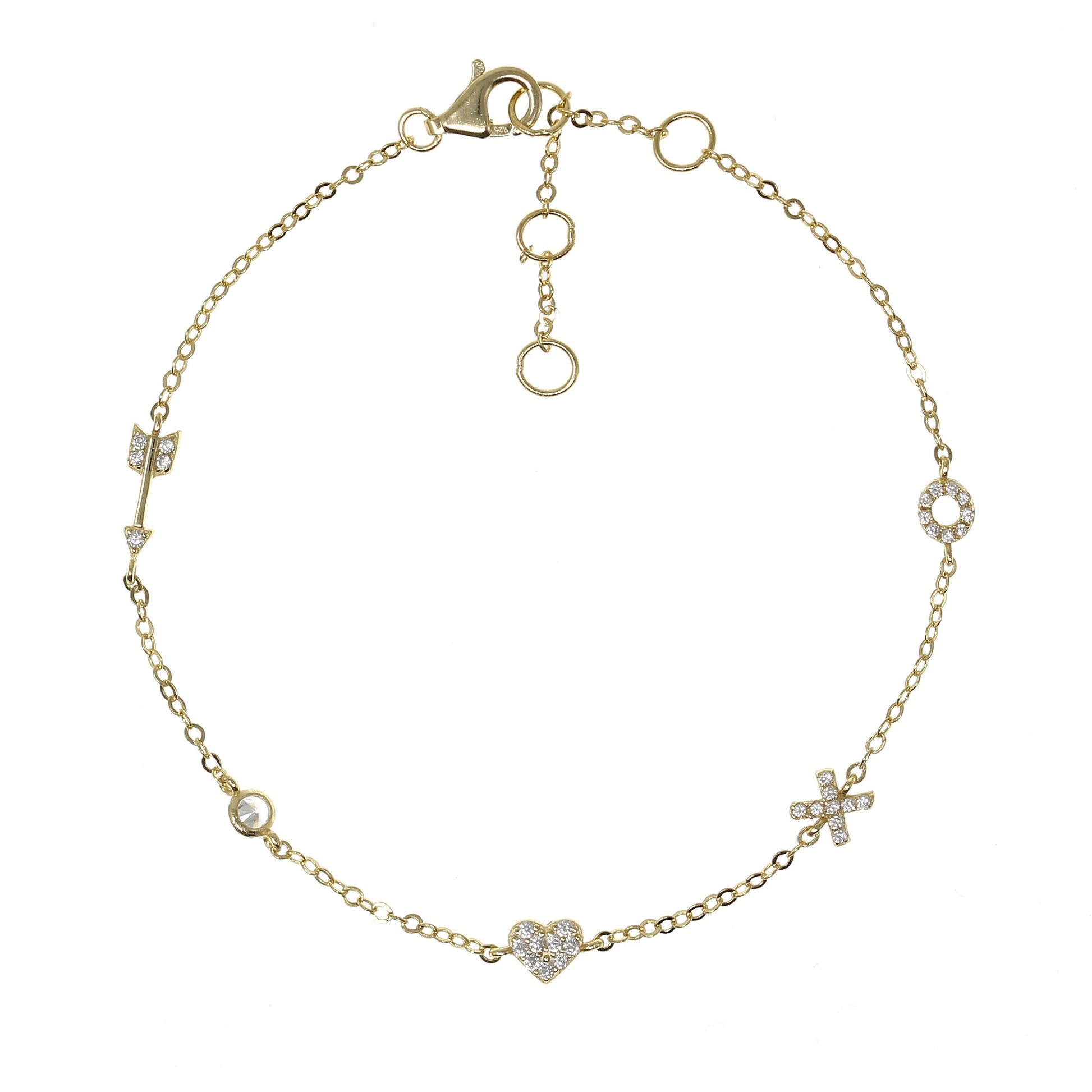 Radiant Gold-Plated Charm Bracelet