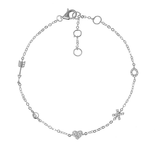 Radiant Silver-Plated Charm Bracelet