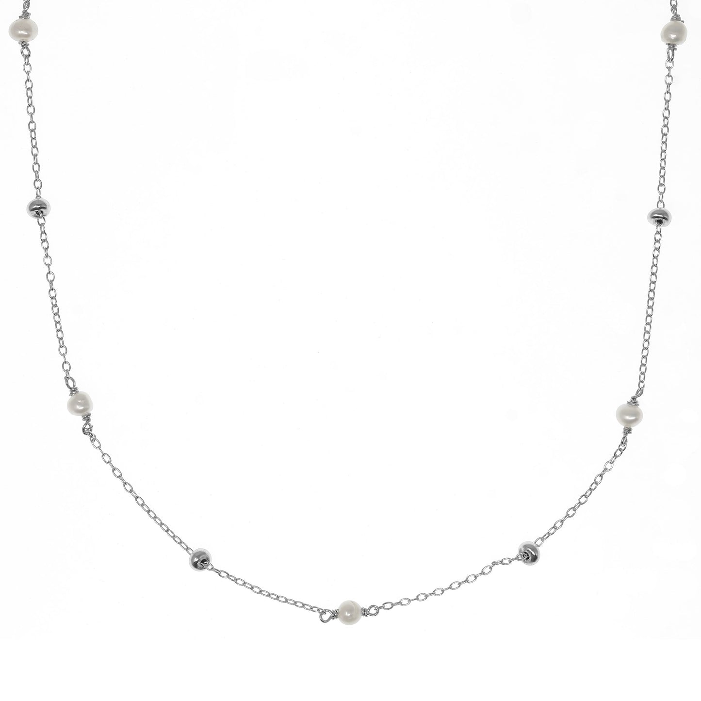 Mother of Pearl and Silver Necklace