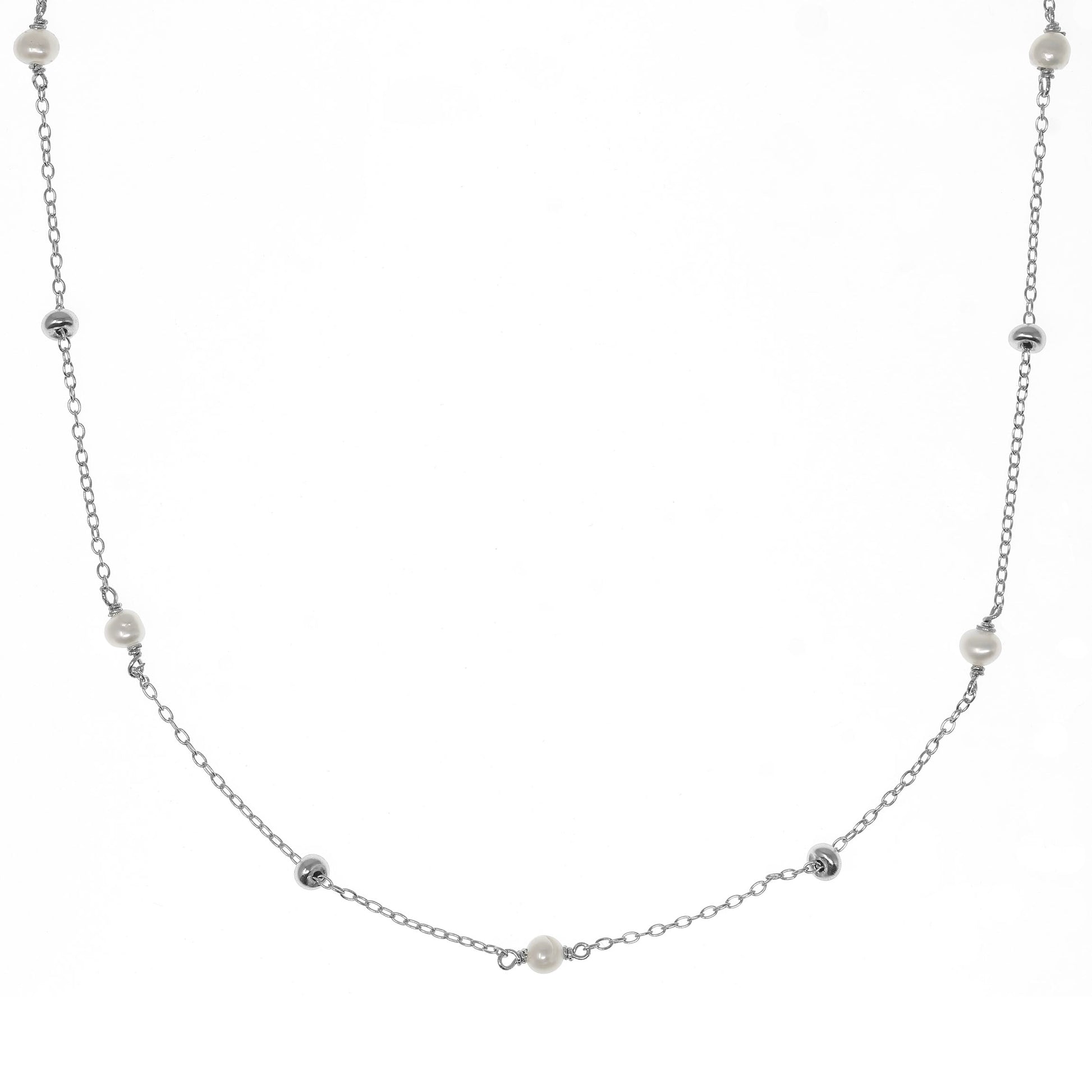 Mother of Pearl and Silver Necklace