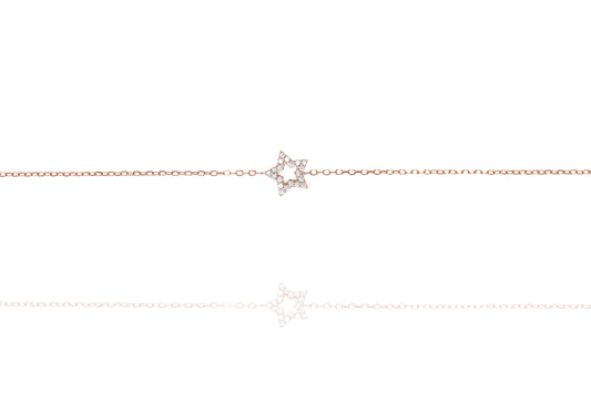 
Gold plated silver chain bracelet with cubic zirconia set star

