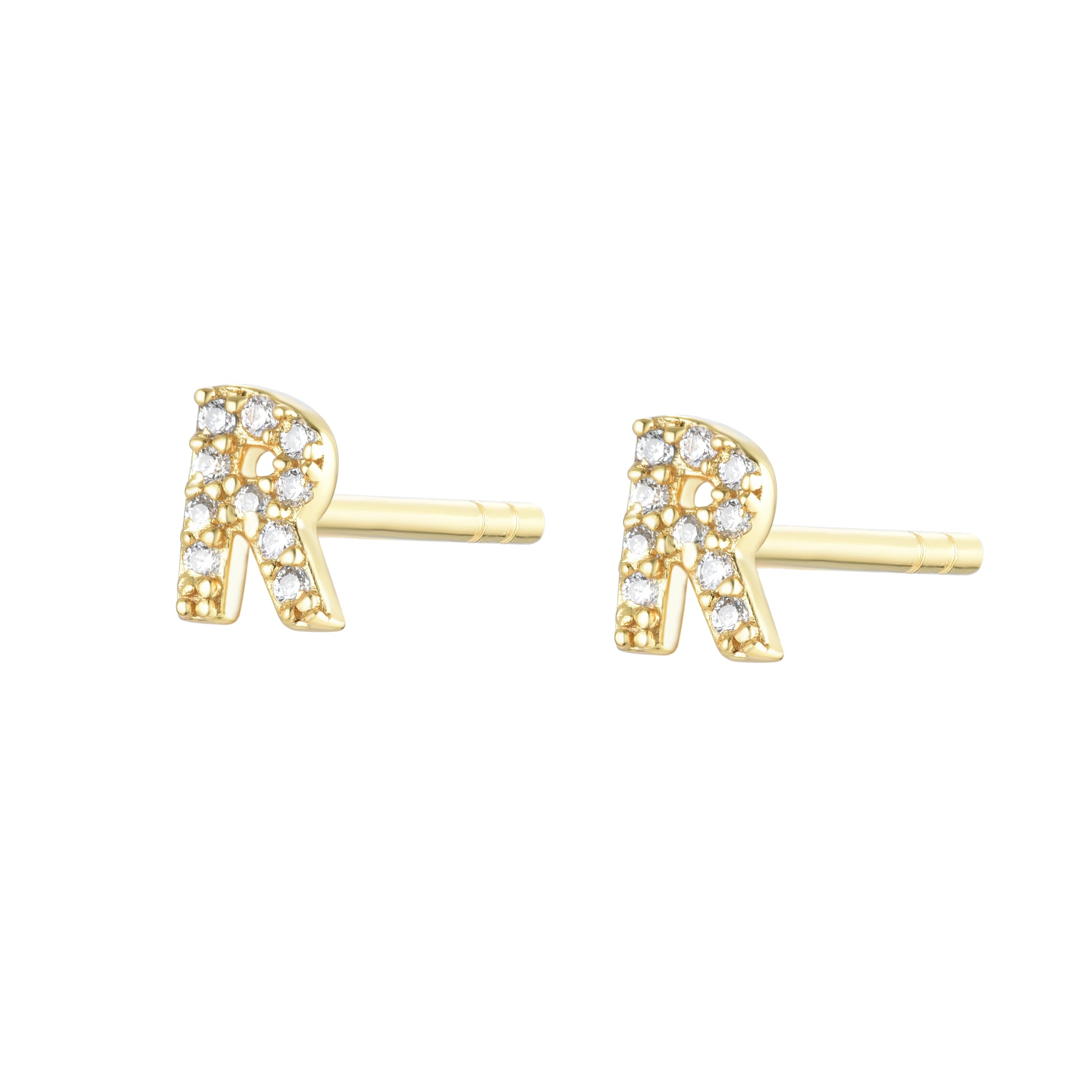 
Rose Gold Huggie Earrings with Star-Shaped Attachment and Cubic Zirconia

