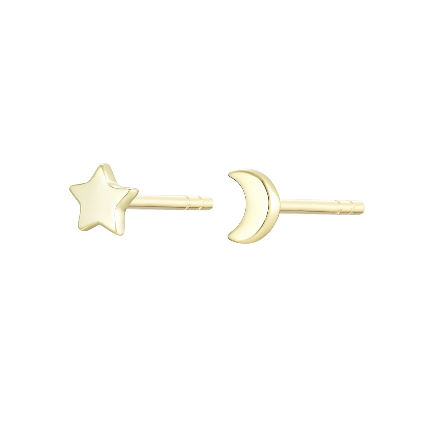 
Gold Plated on Silver Moon and Star Stud Earrings

