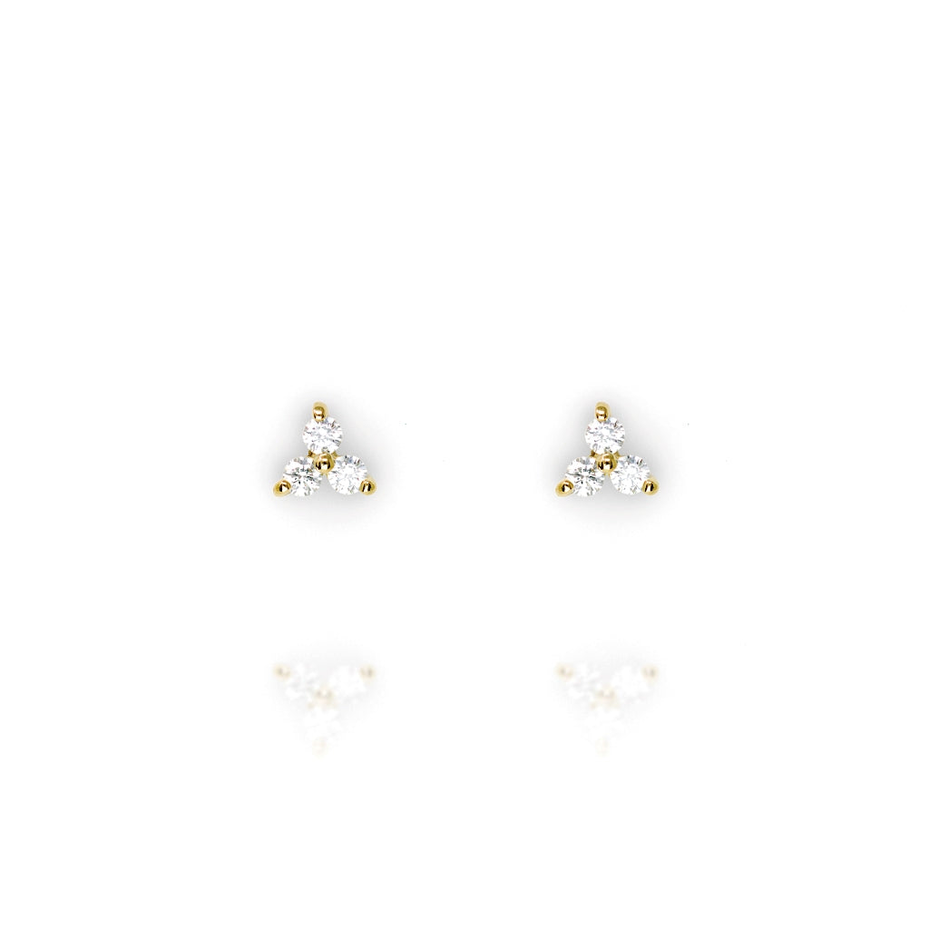 
Gold plated cubic zirconia cluster ear studs  .

